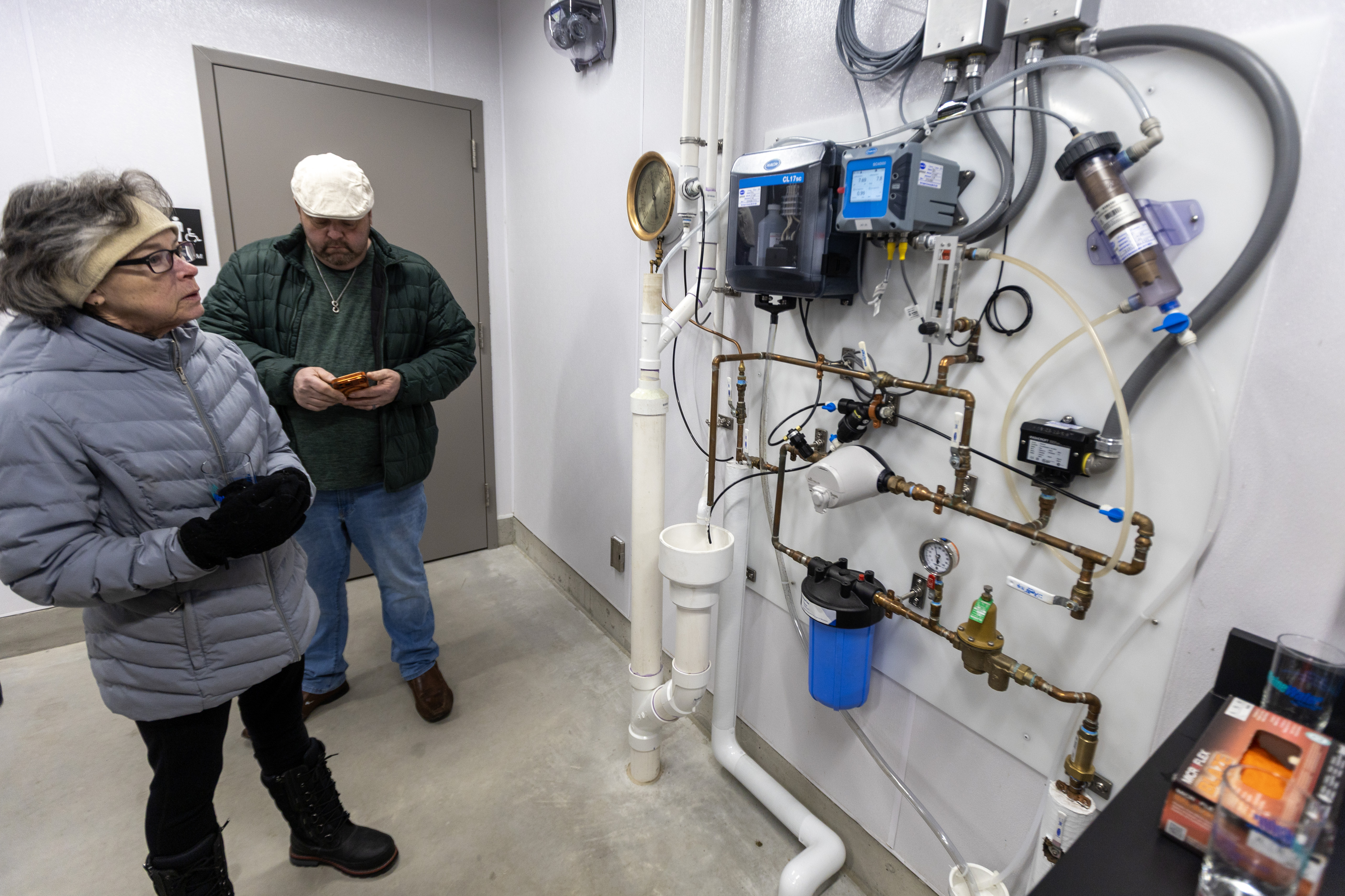 Guests tour the new Kezar Falls Drinking Water Treatment Facility
