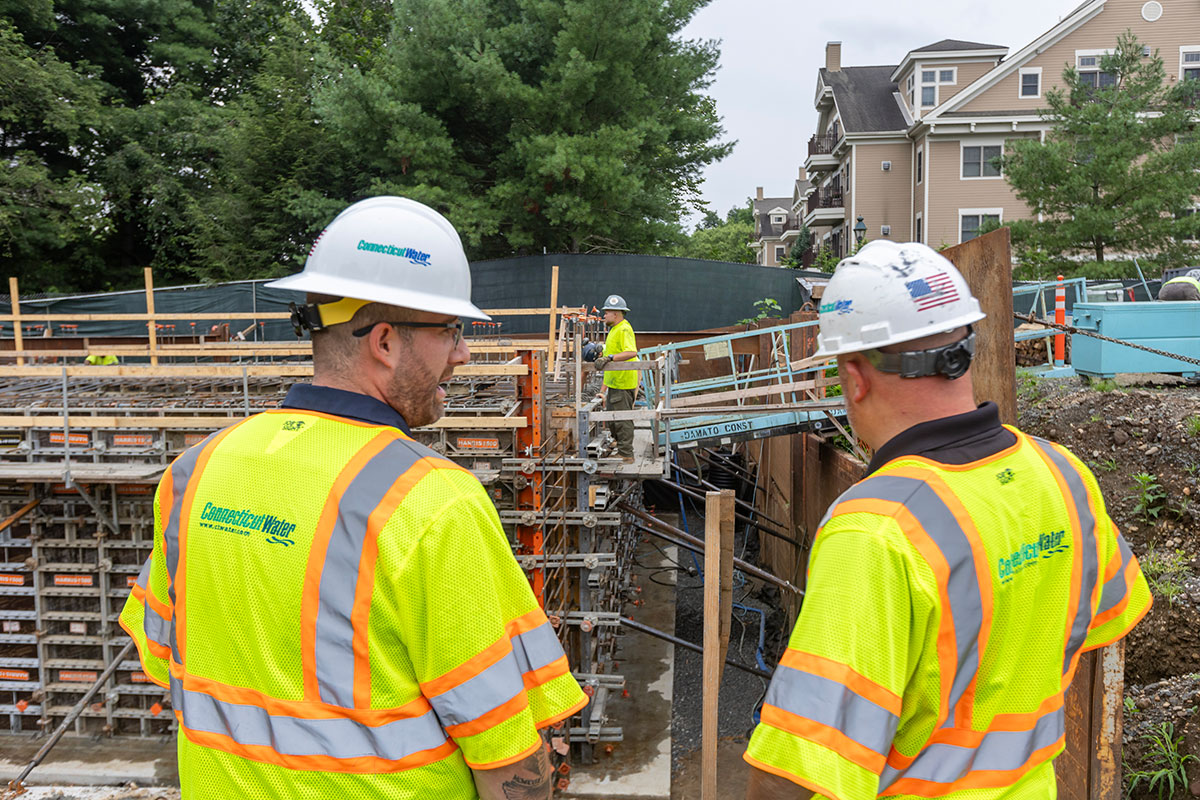 Construction takes place at the Heritage Village treatment plant