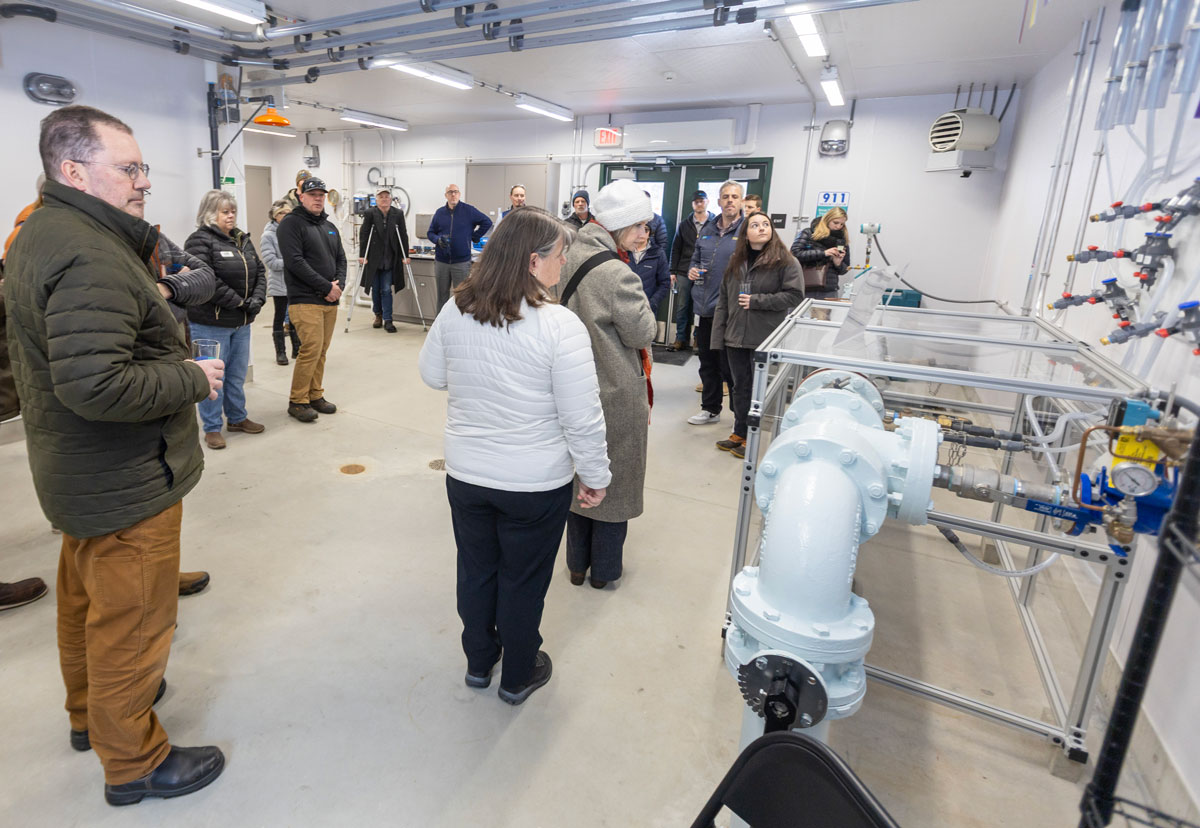 Guests tour Maine Water's new Kezar Falls Drinking Water Treatment Facility.
