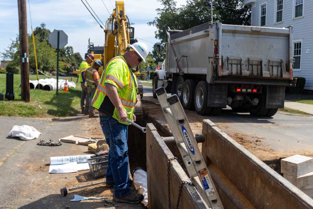 Water main replacement project in Guilford