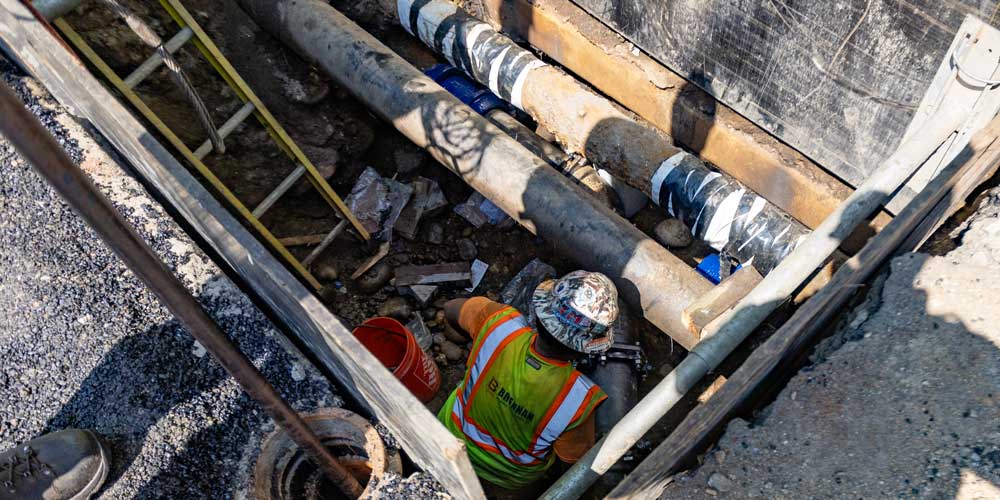 Water main replacement project in Naugatuck