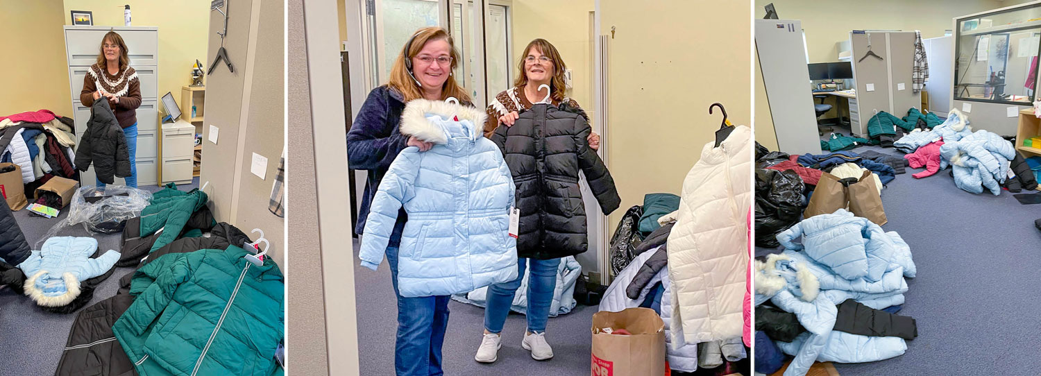 Maine Water staff organize coat donations for local communities.