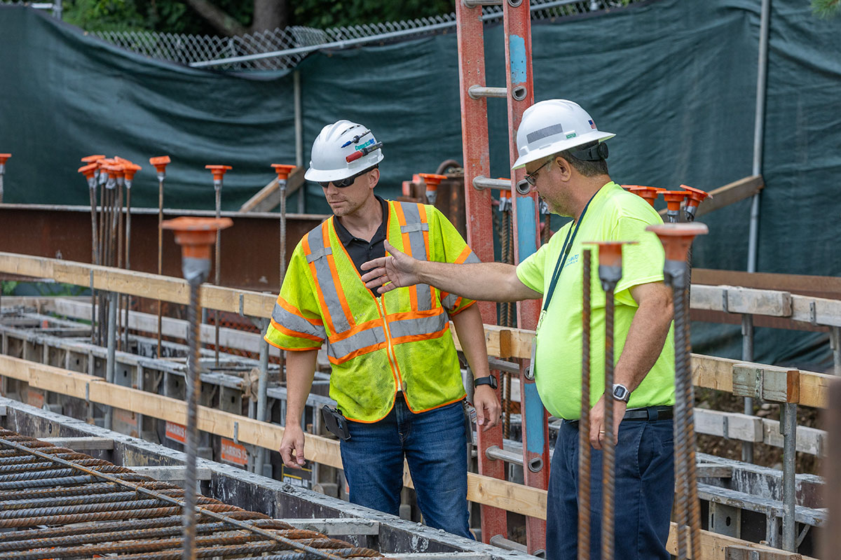 Construction takes place at the Heritage Village treatment plant